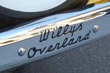 Re-chromed rear bumper and detailed Willys-Overland script on a 1949 Willys Overland Jeepster Sports Phaeton