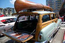 1951 Buick Super Estate Wagon with open tailgate showing woodwork and awesome chrome hardware