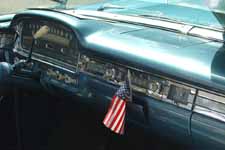 1959 Ford Galaxie Skyliner interior with dashboard painted stock Surf Blue metallic paint (color# M1011)