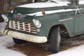Original vintage 1955 Chevy stepside short bed pickup truck