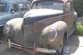 Super rare Lincoln Zephyr coupe at classic car junkyard and ready for restoration